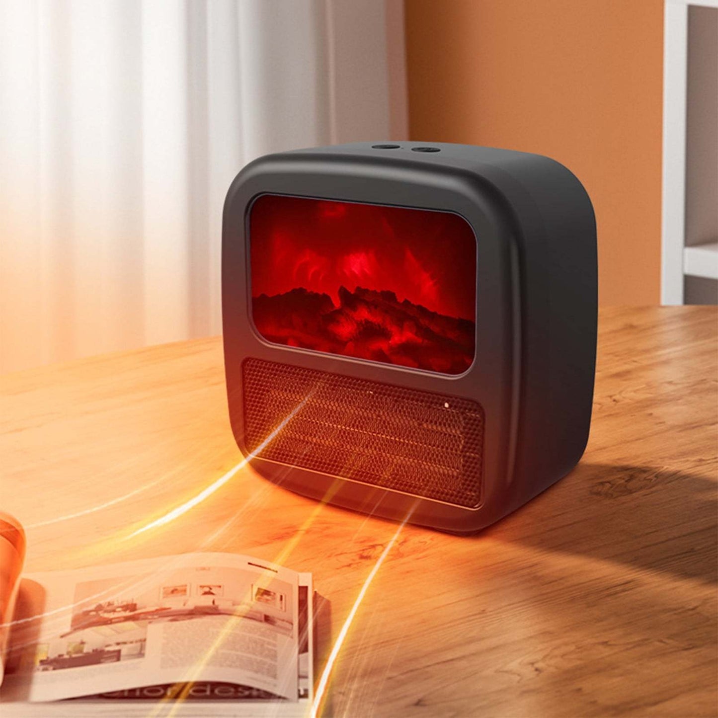 Portable 3D Flame Electric Heater - Warm Air Fan & Winter Radiator