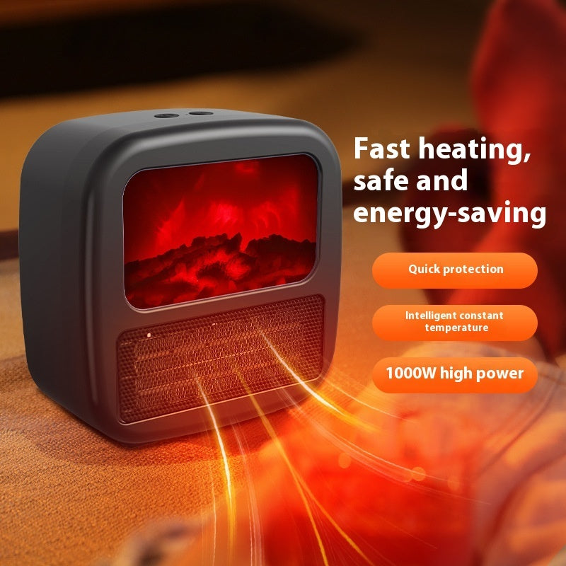 Portable 3D Flame Electric Heater - Warm Air Fan & Winter Radiator